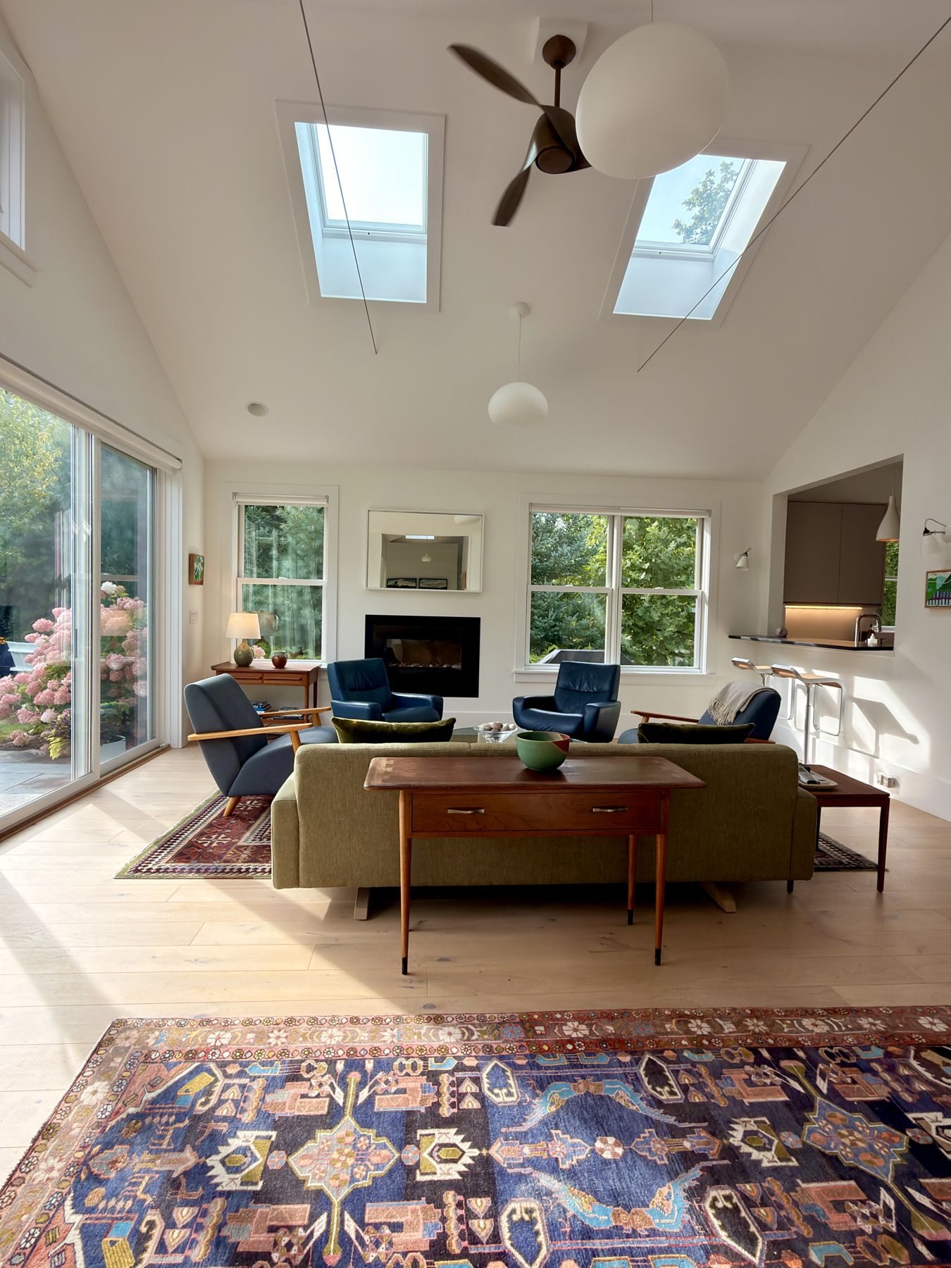 Sunroom under skylights